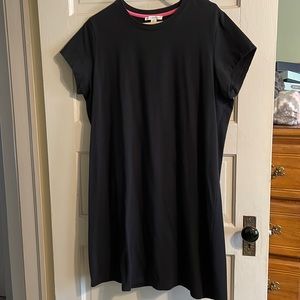 Isaac Mizrahi Crew neck knit T-shirt dress, black, xl